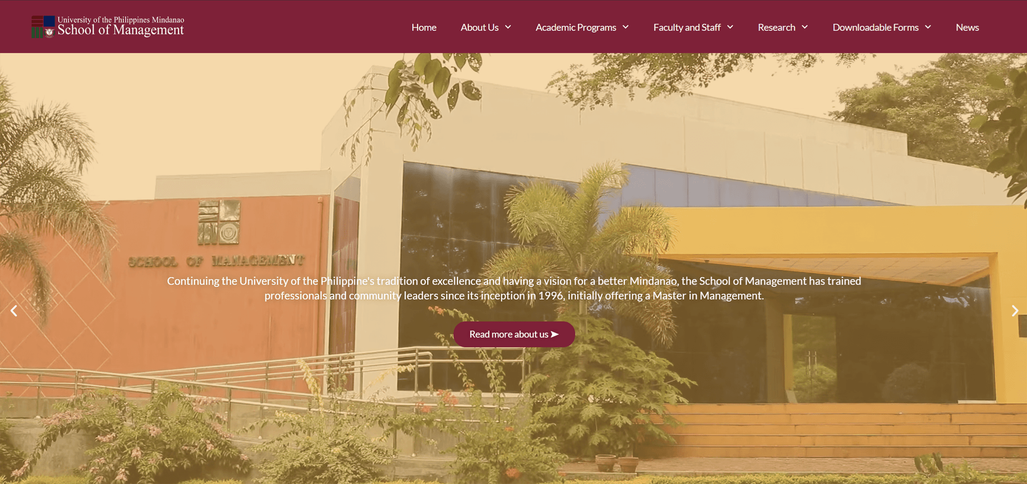 UP Mindanao School of Management Website